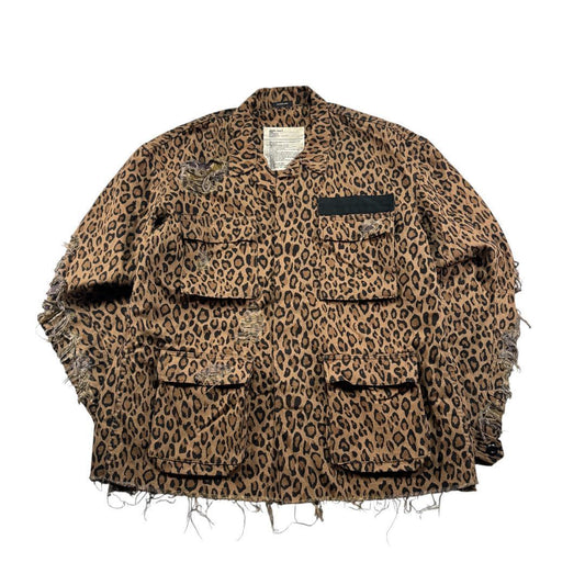 R13 レオパード ジャケット Shredded Leopard Abu 豹柄 ja-u-2505-044