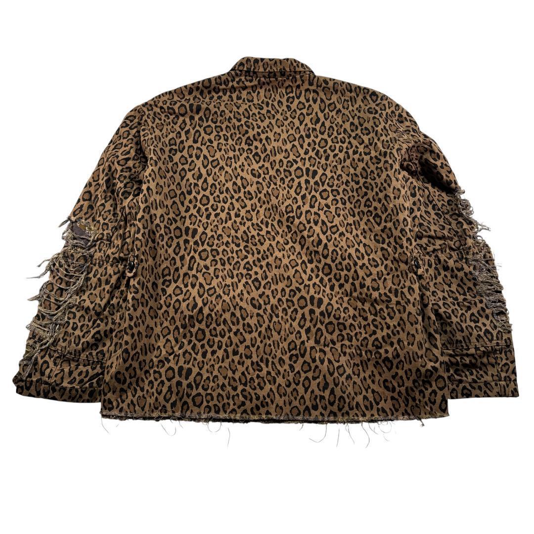 R13 レオパード ジャケット Shredded Leopard Abu 豹柄 ja-u-2505-044