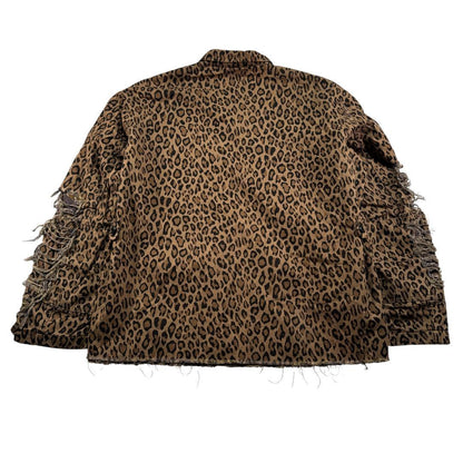 R13 レオパード ジャケット Shredded Leopard Abu 豹柄 ja-u-2505-044