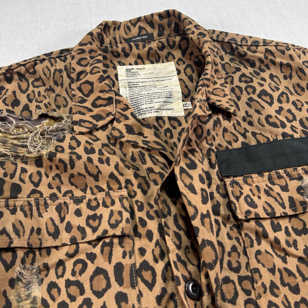 R13 レオパード ジャケット Shredded Leopard Abu 豹柄 ja-u-2505-044