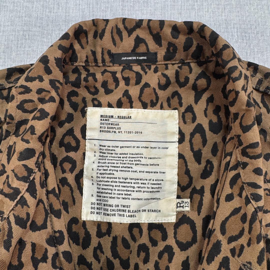 R13 レオパード ジャケット Shredded Leopard Abu 豹柄 ja-u-2505-044