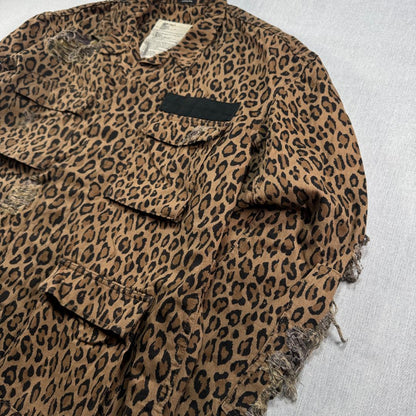 R13 レオパード ジャケット Shredded Leopard Abu 豹柄 ja-u-2505-044