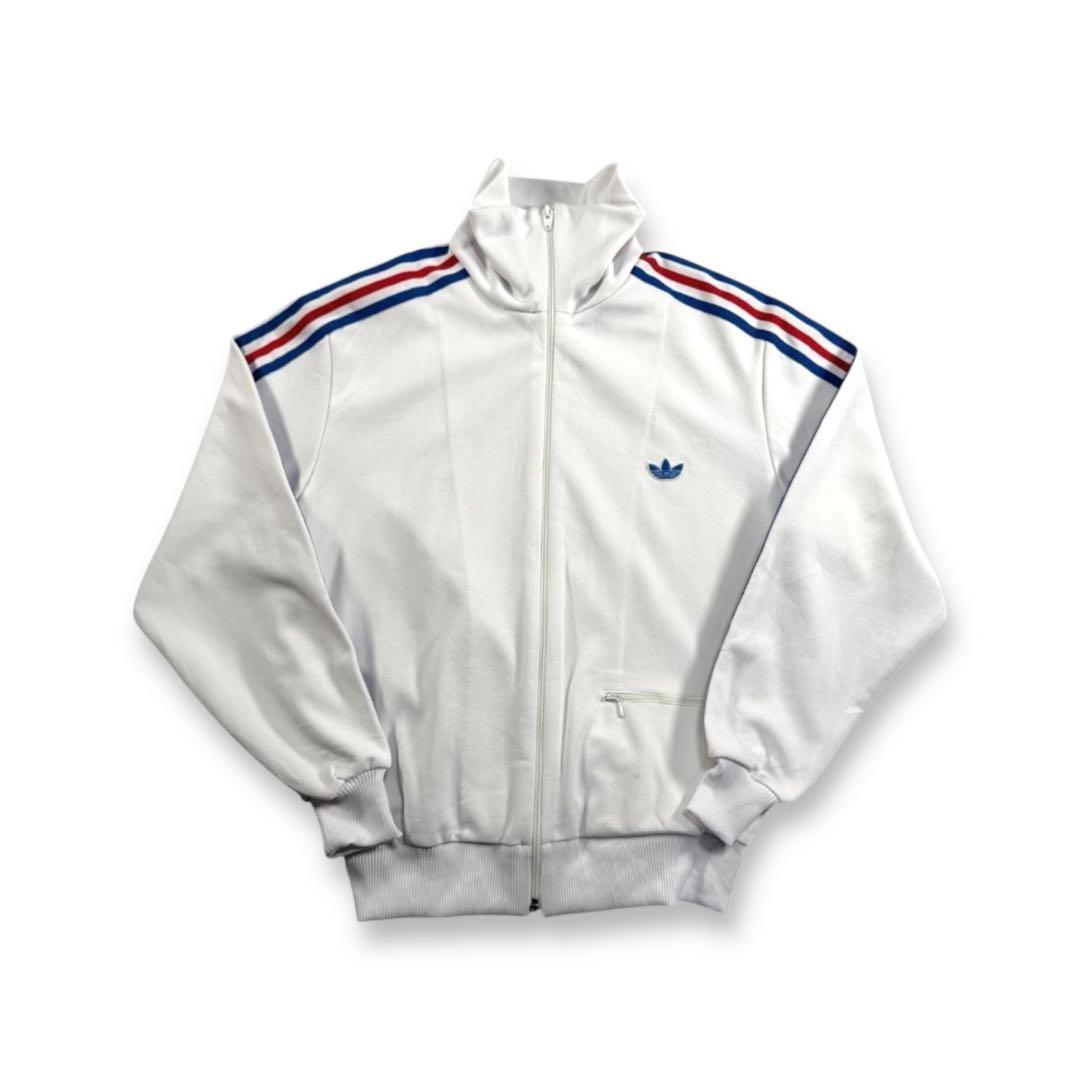 70s 80s adidas トラックジャケット アディダス 白 デサント M ad-t-2505-018