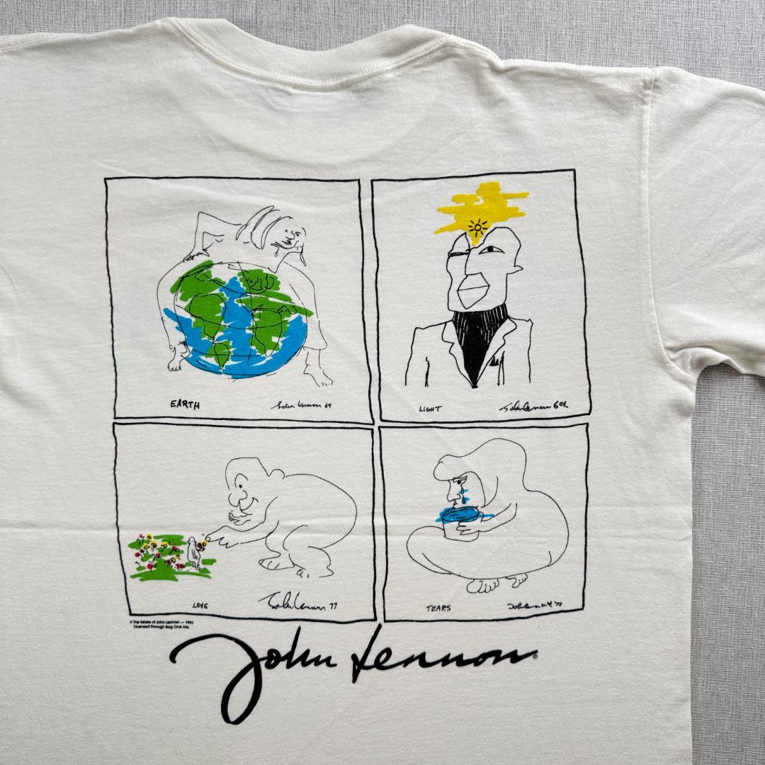 90s ハードロックカフェ ジョンレノン アートT バンT Tシャツ ba-t-2505-010