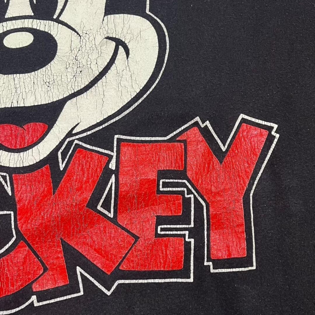 80s ディズニー ミッキーマウス USA製 青タグ 黒 d-000023