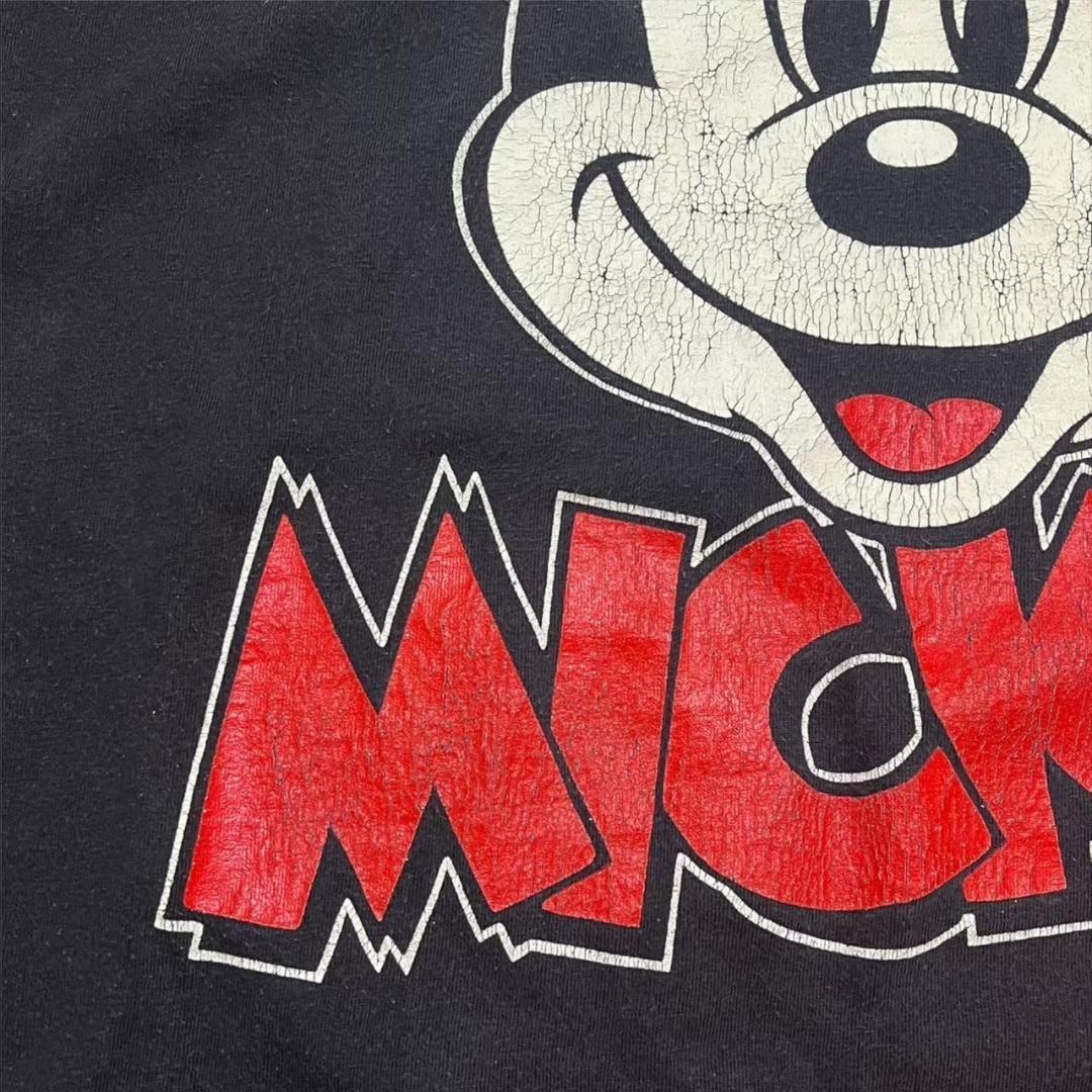 80s ディズニー ミッキーマウス USA製 青タグ 黒 d-000023