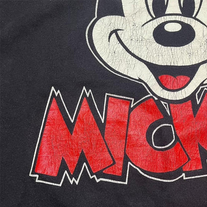 80s ディズニー ミッキーマウス USA製 青タグ 黒 d-000023