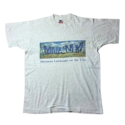 80s 90s デニム ジーンズ アートT フルーツオブザルーム USA製 グレー M a-u-2505-088