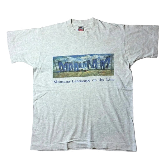 80s 90s デニム ジーンズ アートT フルーツオブザルーム USA製 グレー M a-u-2505-088