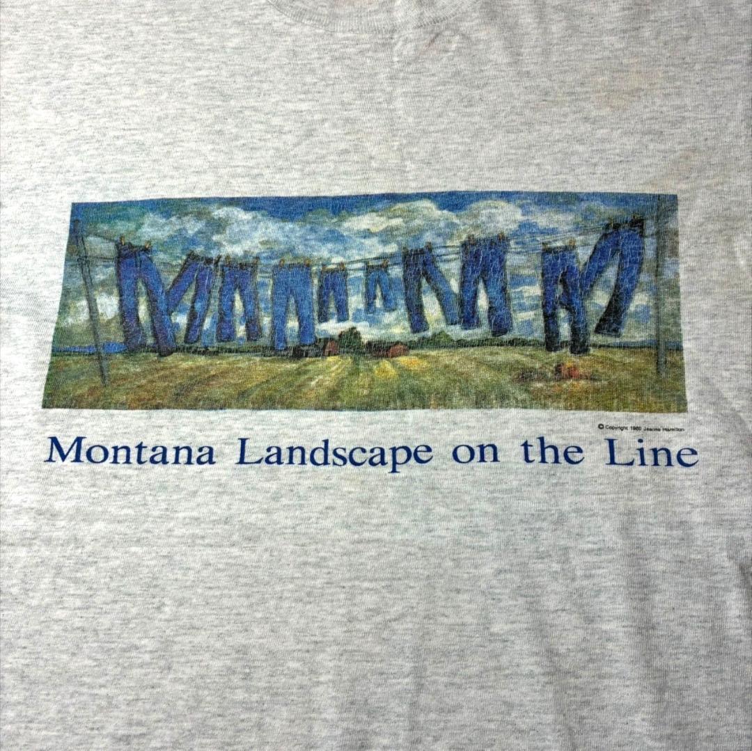 80s 90s デニム ジーンズ アートT フルーツオブザルーム USA製 グレー M a-u-2505-088