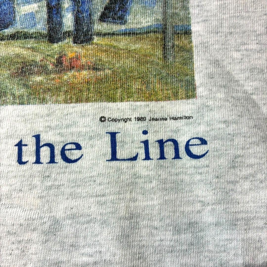 80s 90s デニム ジーンズ アートT フルーツオブザルーム USA製 グレー M a-u-2505-088