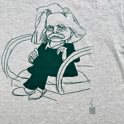 90s 作曲家 偉人 Tシャツ エドヴァルド グリーグ グレー M a-u-2505-040