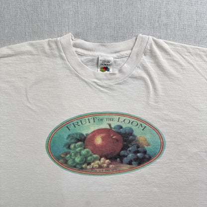 90s ロゴ 企業 Tシャツ フルーツオブザルーム 白 co-000050