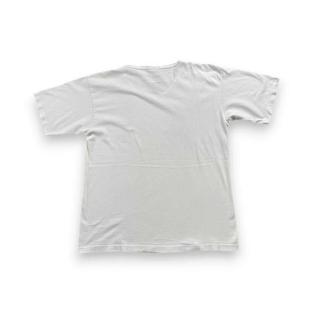 90s 花 蝶々 アートT Tシャツ 白 USA製 虫 L a-u-2505-064