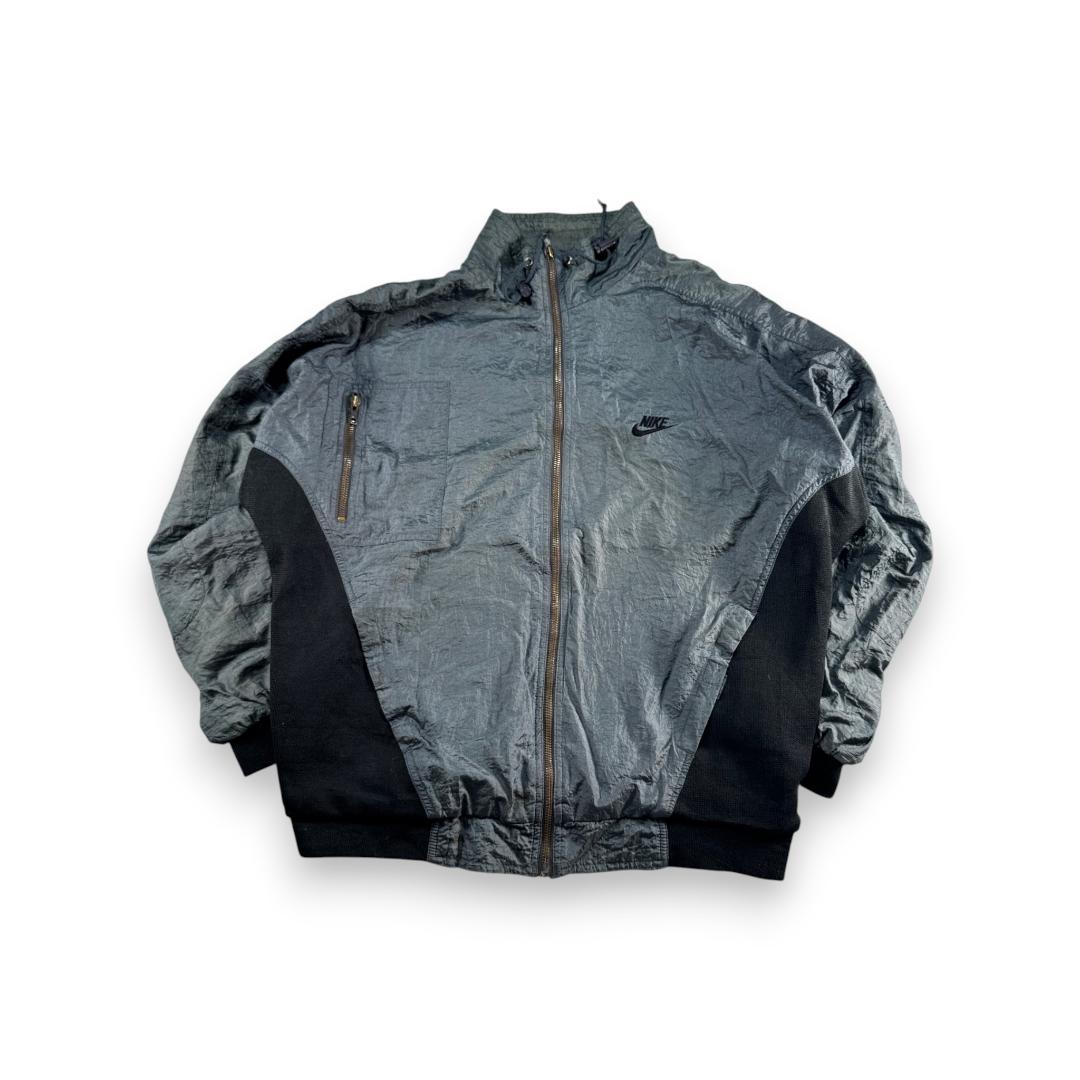 90s NIKE ナイキ ナイロンジャケット グレー バスケットボール M ja-2603-070