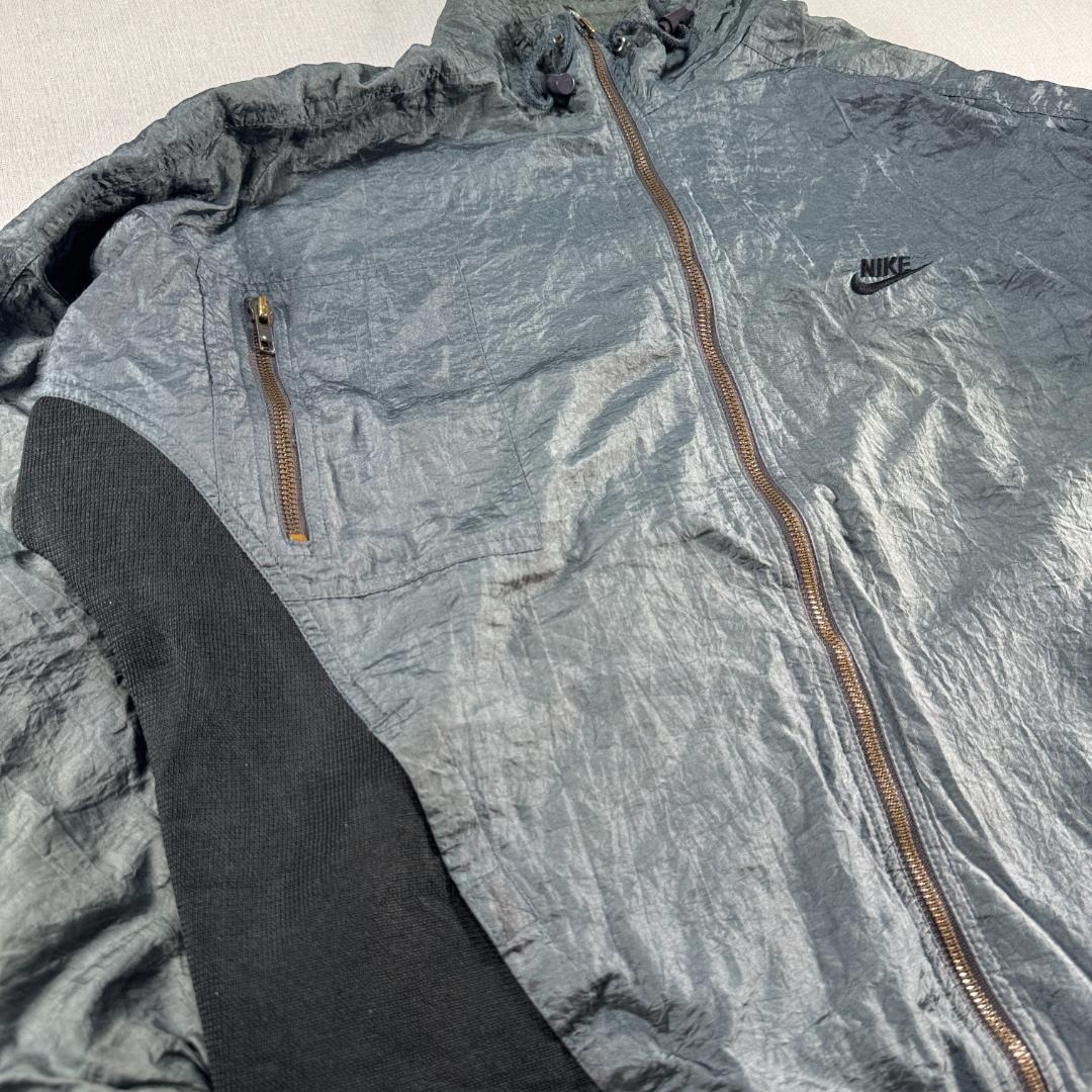 90s NIKE ナイキ ナイロンジャケット グレー バスケットボール M ja-2603-070