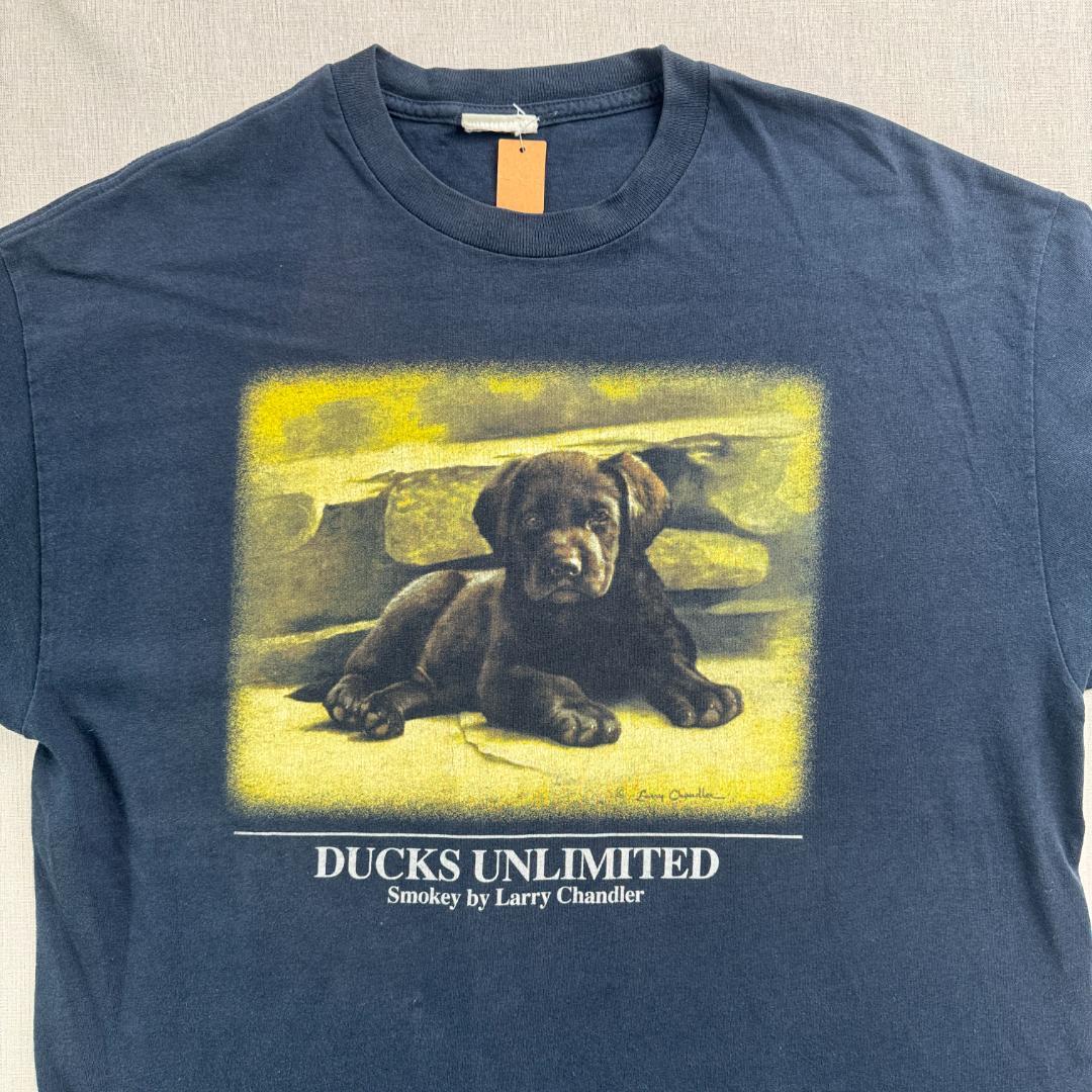 90s ダックス Tシャツ 犬 ラブラドール レトリバー 子犬 a-u-2505-015