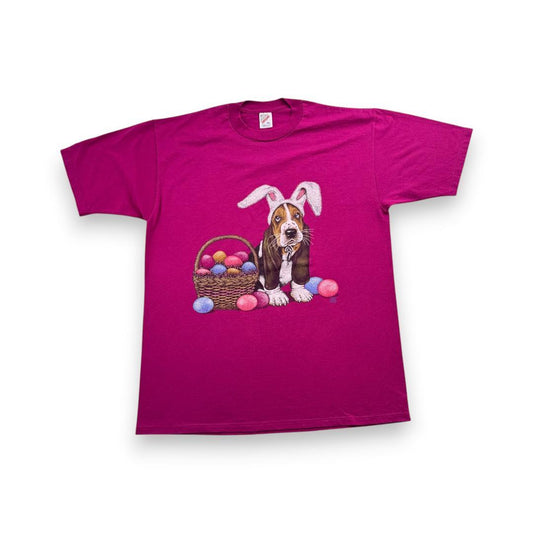 90s USA製 犬 パピー Tシャツ 赤 XL a-u-2505-063