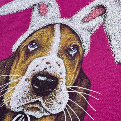 90s USA製 犬 パピー Tシャツ 赤 XL a-u-2505-063
