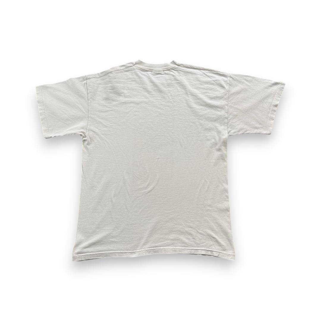 90s アートT Tシャツ 白 USA製 アフリカン Asafo L a-u-2505-065