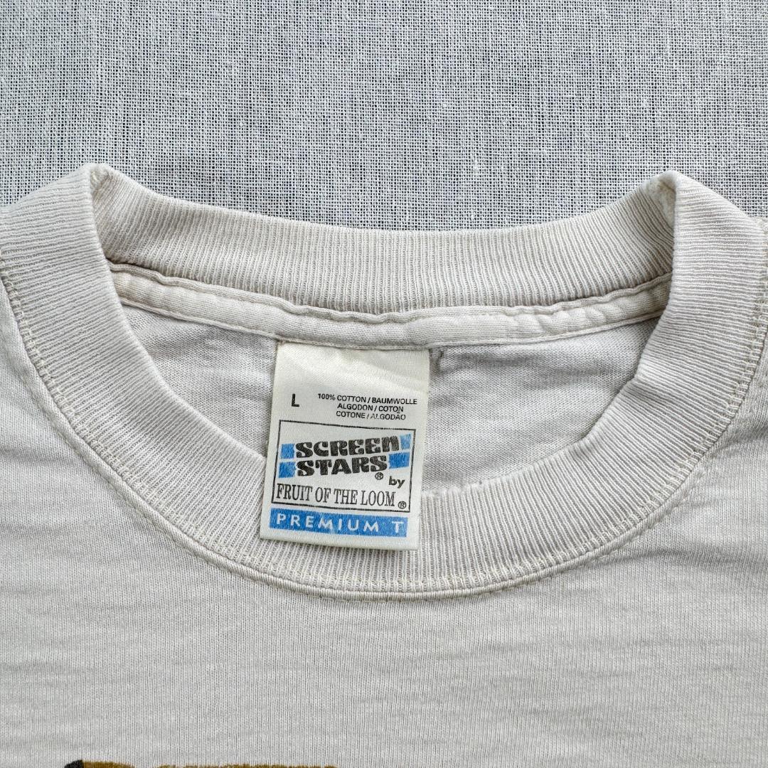 90s アートT Tシャツ 白 USA製 アフリカン Asafo L a-u-2505-065