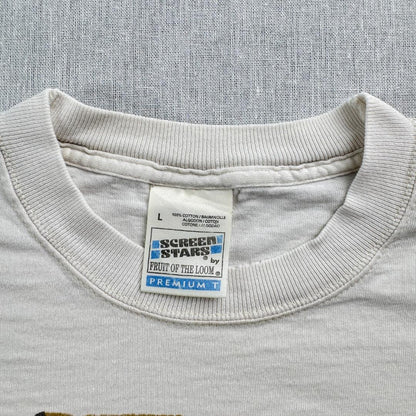 90s アートT Tシャツ 白 USA製 アフリカン Asafo L a-u-2505-065