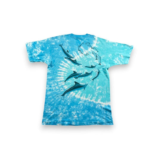 90s Tシャツ イルカ タイダイ Liquid Blue ブルー a-t-2505-007