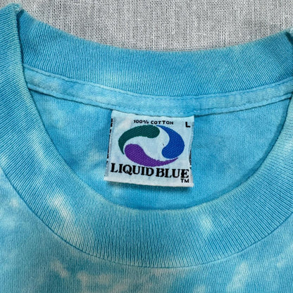 90s Tシャツ イルカ タイダイ Liquid Blue ブルー a-t-2505-007