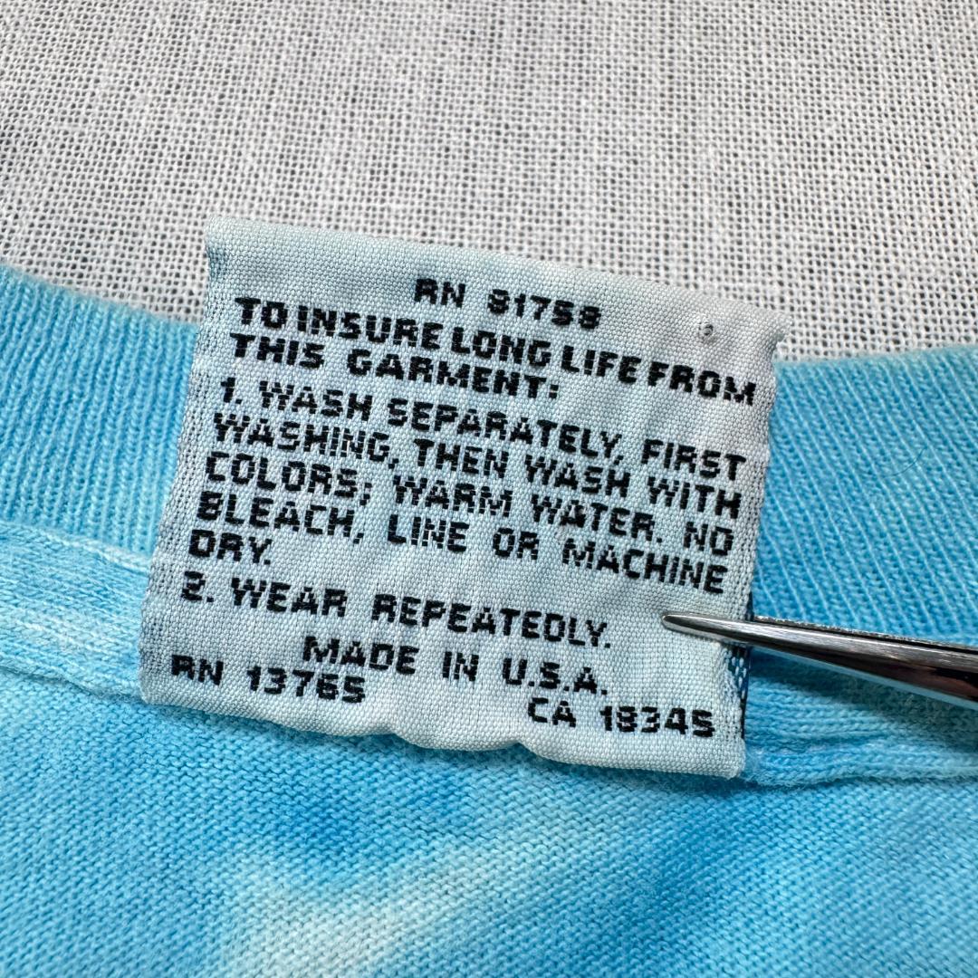 90s Tシャツ イルカ タイダイ Liquid Blue ブルー a-t-2505-007