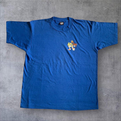 90s USA製 企業T Tシャツ XL ブルー o-000018