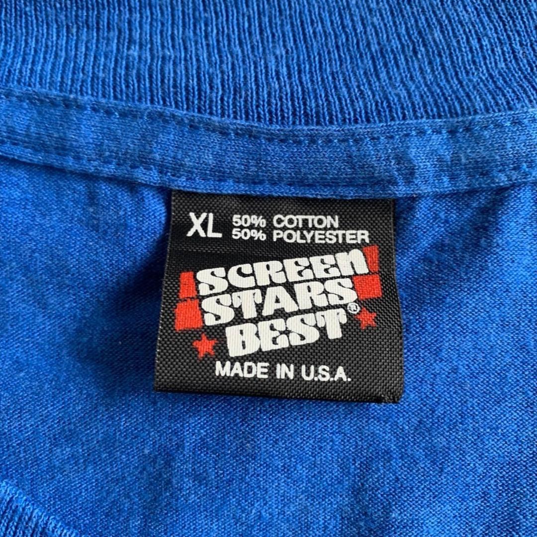 90s USA製 企業T Tシャツ XL ブルー o-000018