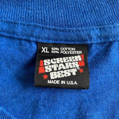 90s USA製 企業T Tシャツ XL ブルー o-000018