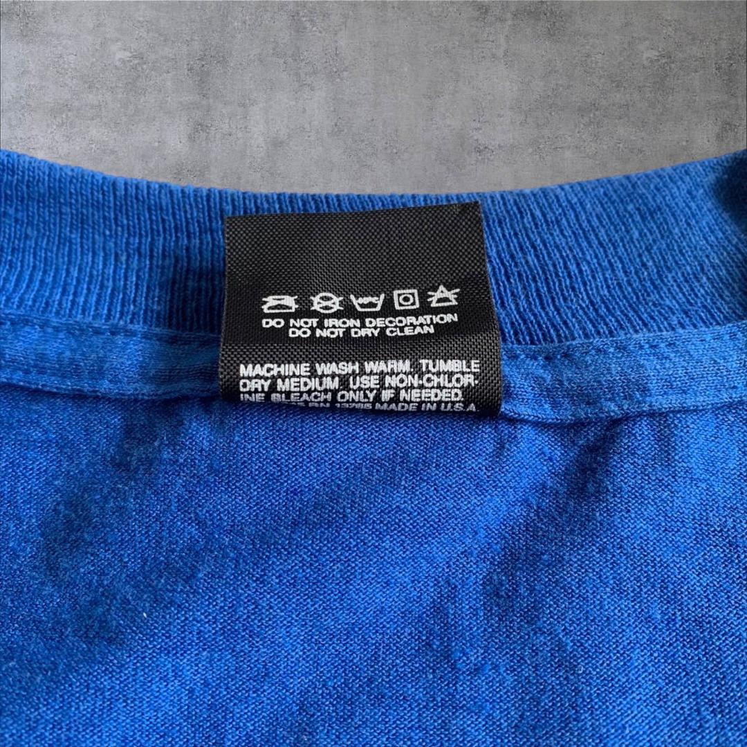 90s USA製 企業T Tシャツ XL ブルー o-000018