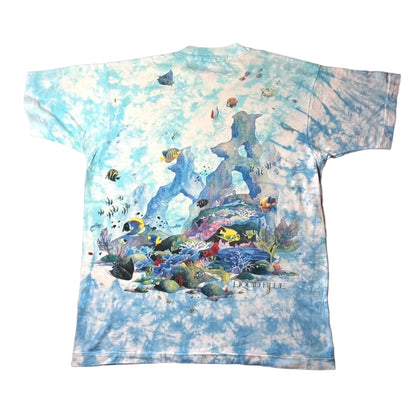 90s LIQUID BLUE Coral Reaf 魚 アートT タイダイ a-u-2505-091