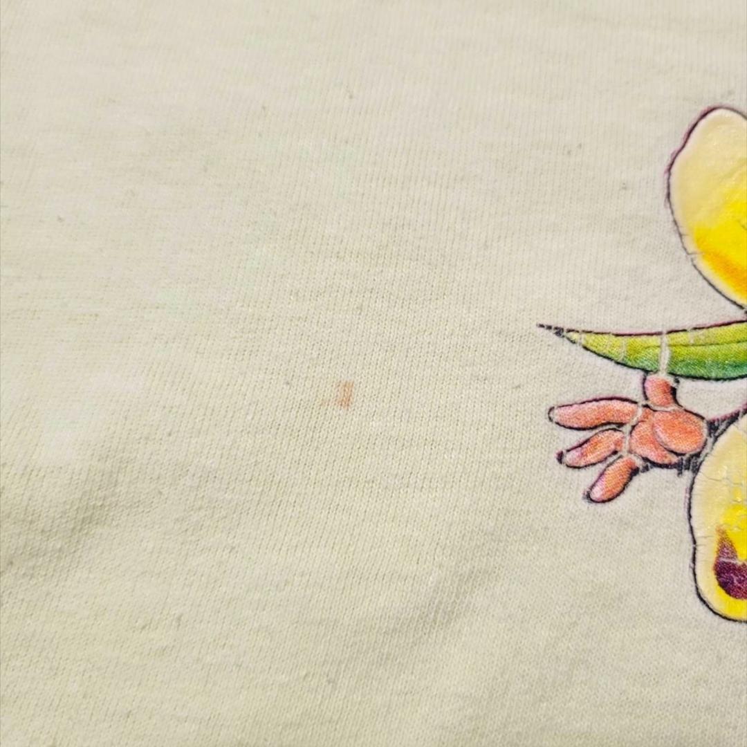90s 00s Tシャツ アートT チンパンジー 花 猿 a-000046
