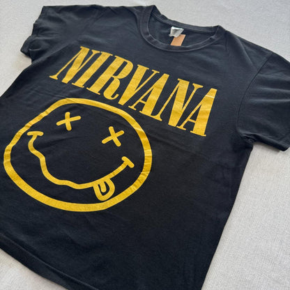 ニルヴァーナ nirvana Tシャツ ニコちゃん スマイル バンドT M 黒 ba-000025