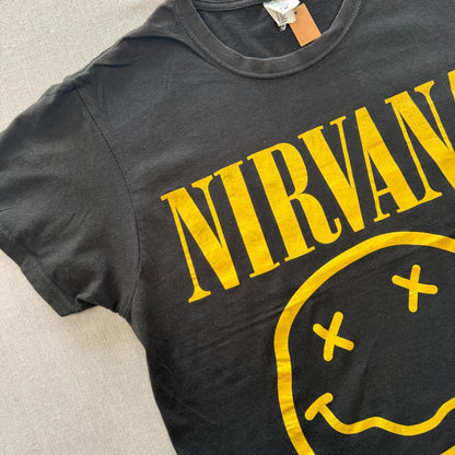 ニルヴァーナ nirvana Tシャツ ニコちゃん スマイル バンドT M 黒 ba-000025