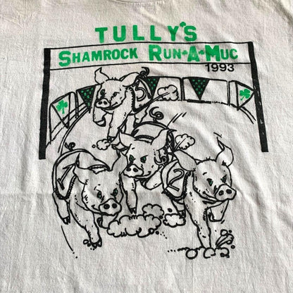 90s USA製 豚 運動会 イラスト アートT o-000019