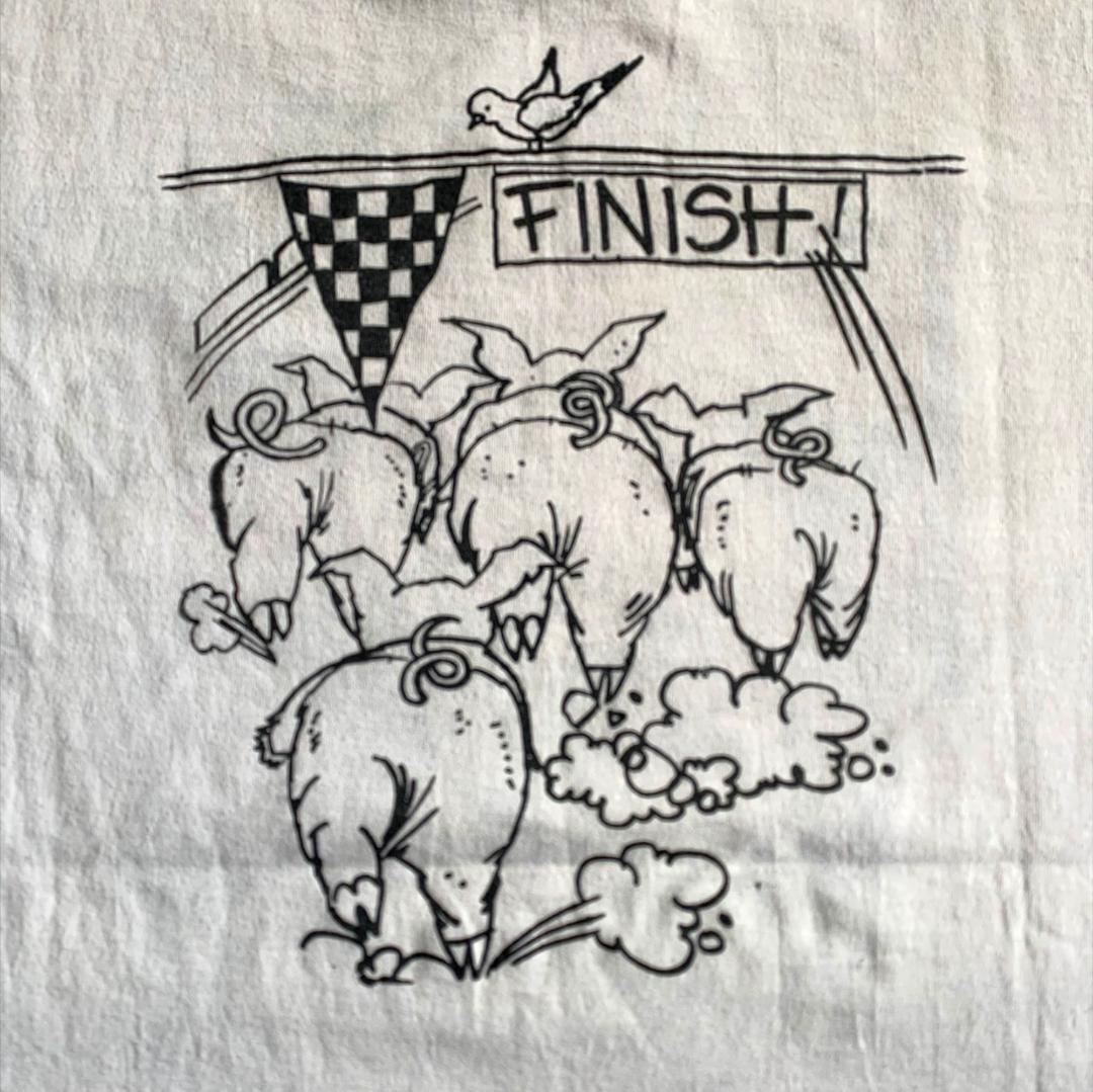 90s USA製 豚 運動会 イラスト アートT o-000019