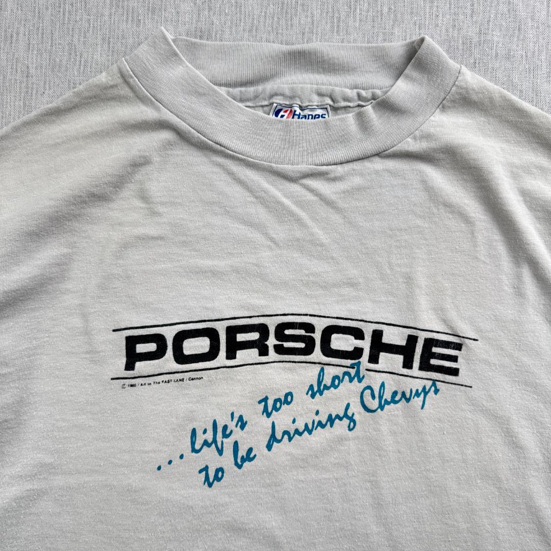 80s ポルシェ PORSCHE 車 Tシャツ USA製 長 co-000051
