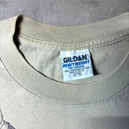 90s 手話 The american sign alphabet アートT ギルダン カナダ製 ベージュ XL a-u-2505-072