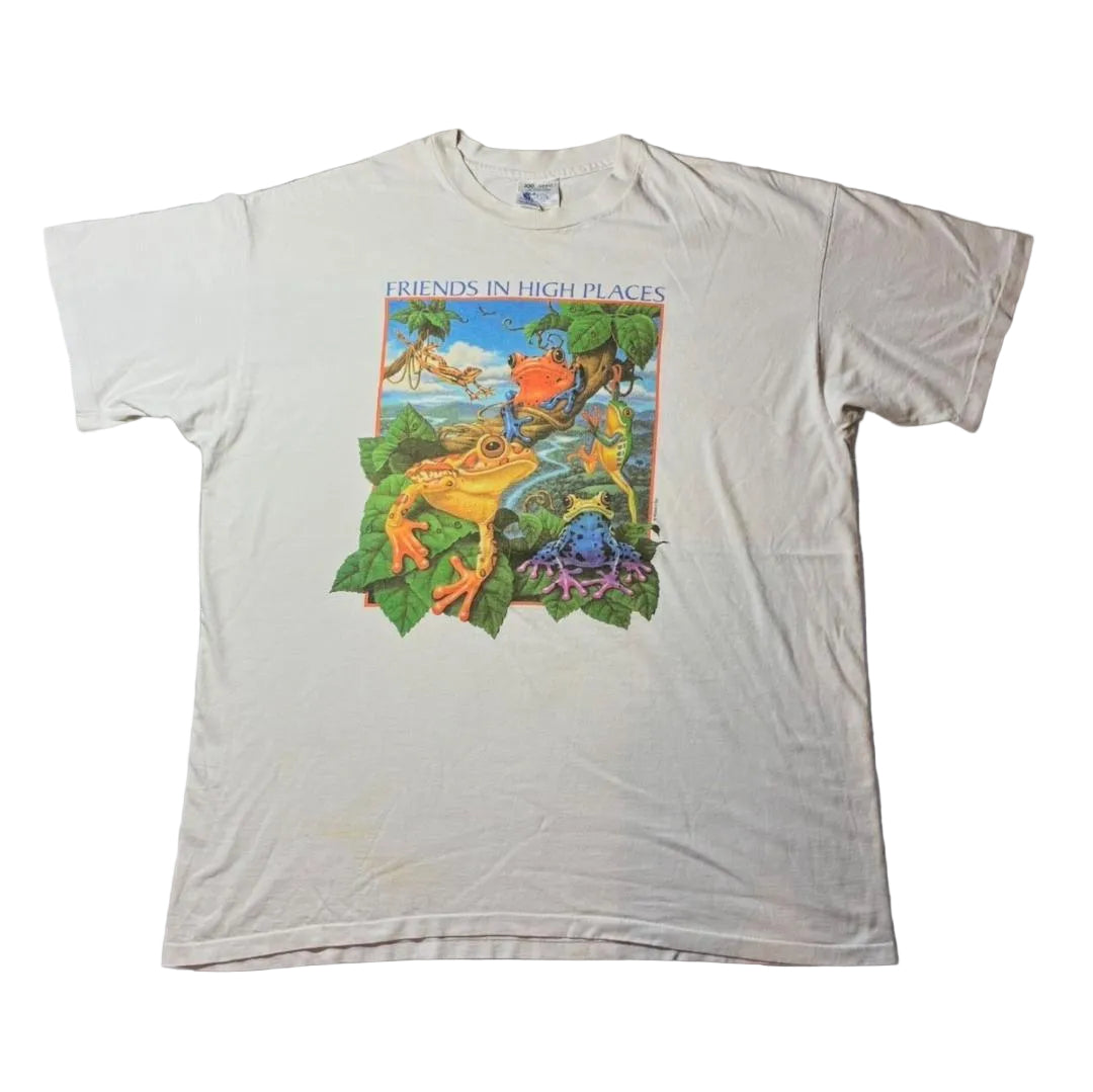 90s human i tee カエル アニマルT USA製 ホワイト 2XL a-u-2505-071