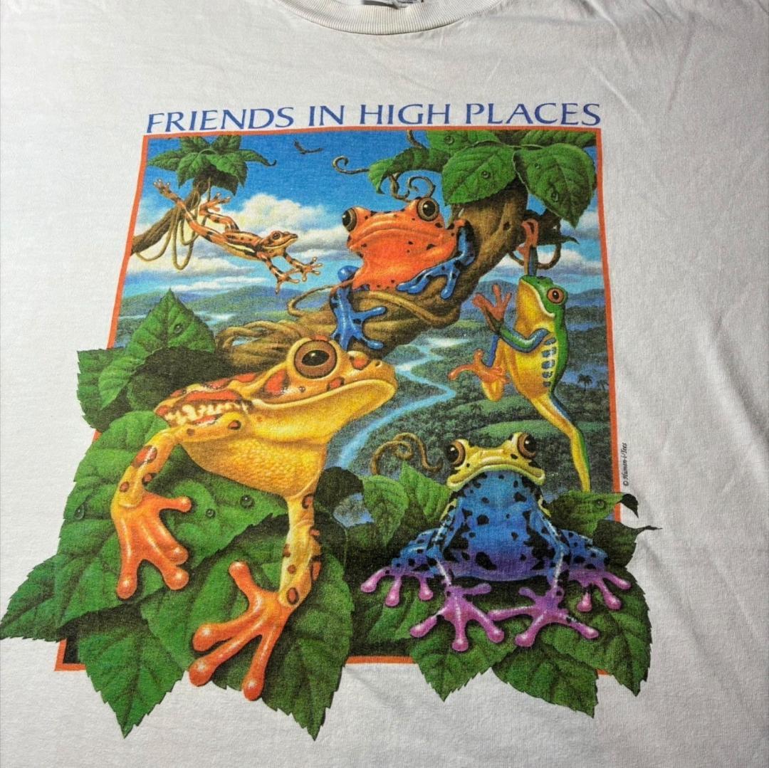 90s human i tee カエル アニマルT USA製 ホワイト 2XL a-u-2505-071