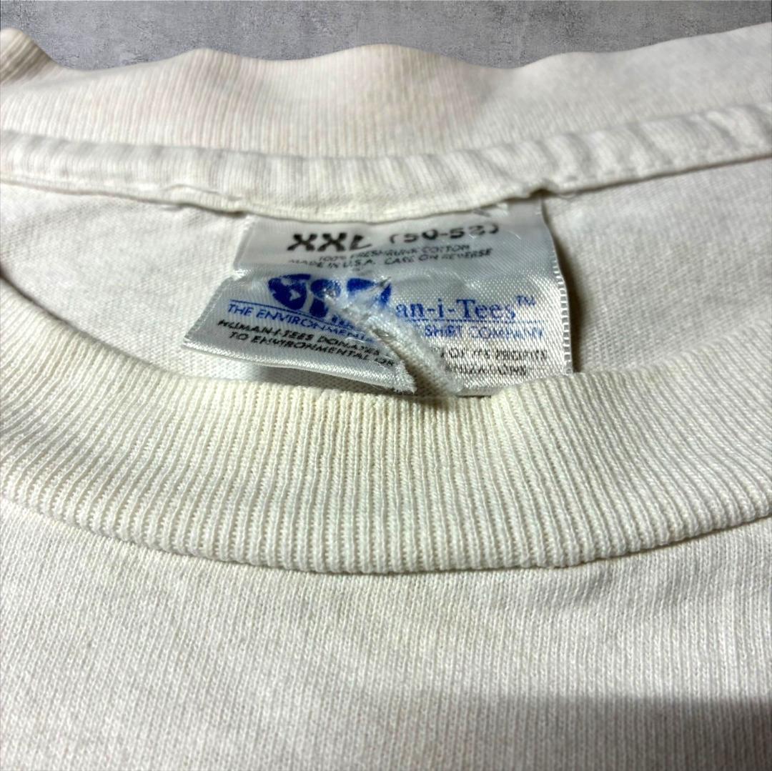 90s human i tee カエル アニマルT USA製 ホワイト 2XL a-u-2505-071