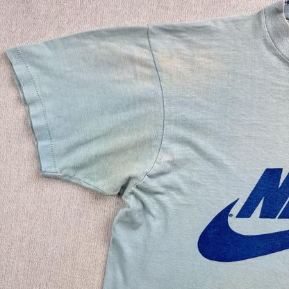 70s 80s ナイキ NIKE スウォッシュロゴ 水色 Tシャツ br-u-2505-012