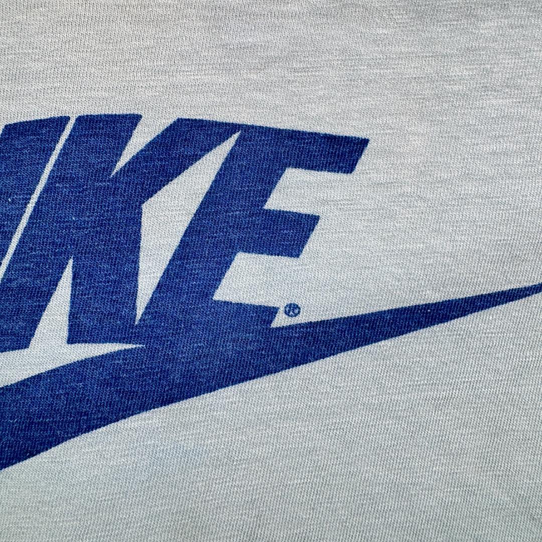 70s 80s ナイキ NIKE スウォッシュロゴ 水色 Tシャツ br-u-2505-012