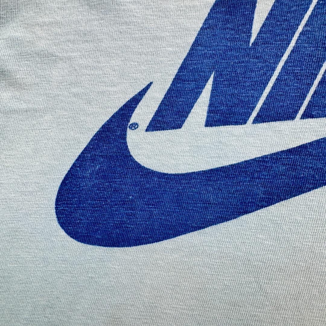 70s 80s ナイキ NIKE スウォッシュロゴ 水色 Tシャツ br-u-2505-012