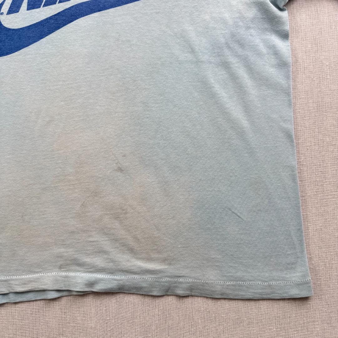 70s 80s ナイキ NIKE スウォッシュロゴ 水色 Tシャツ br-u-2505-012