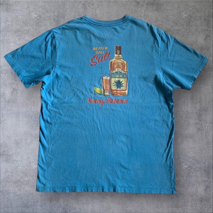 テキーラ TEQUILA お酒 Tシャツ tommy bahama 水色 M o-000016