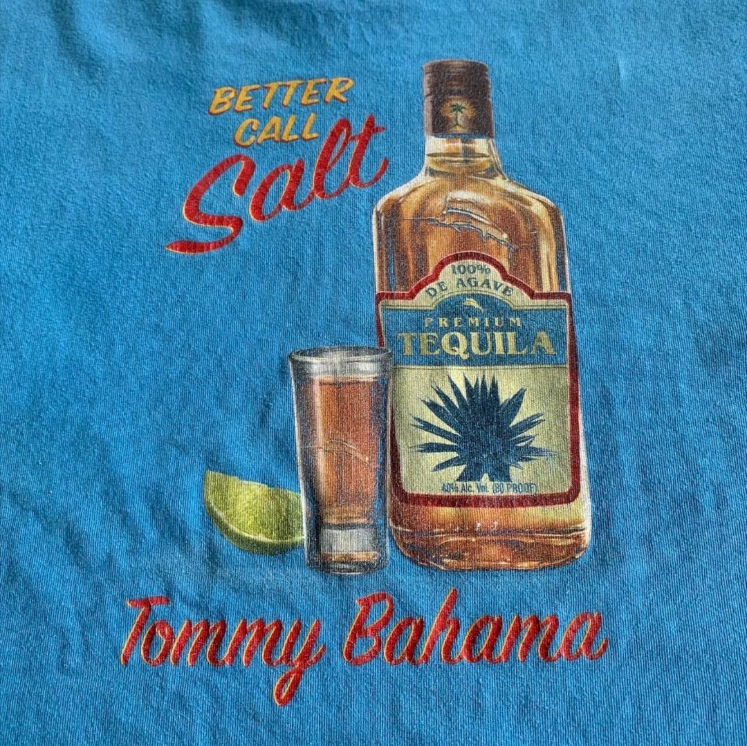 テキーラ TEQUILA お酒 Tシャツ tommy bahama 水色 M o-000016